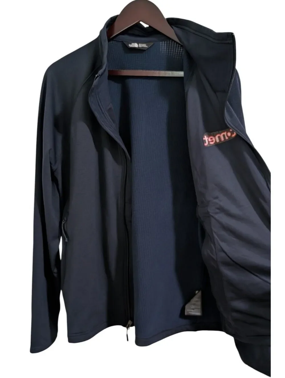 The North Face Mountain Peaks Full Zip Grid Fleece Jacket Navy Blue XL NWT